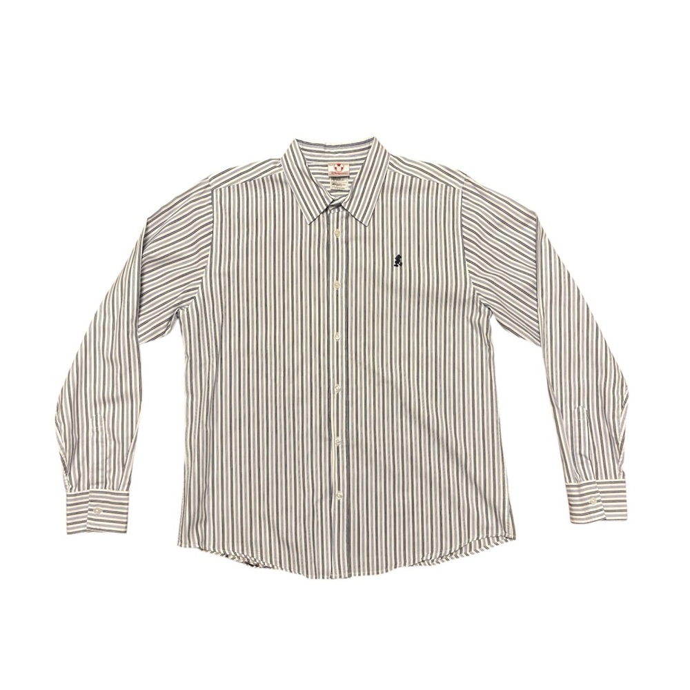 Disney Mickey Mouse Classic Striped Button-Down Shirt - LARGE